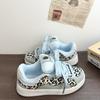 2 new original ice blue leopard print platform bread shoes versatile retro student casual board shoes women