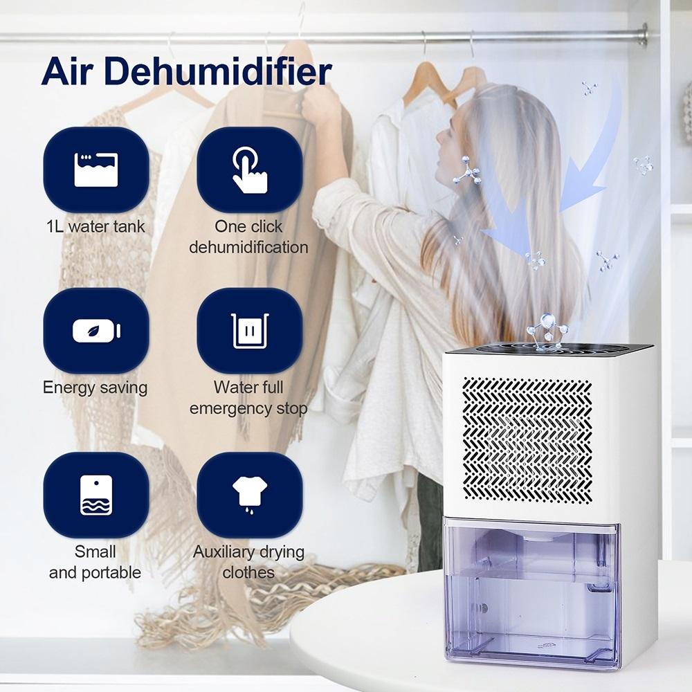 1L Small Dehumidifier Mini Air Dehumidifier Home Moisture Absorbers Indoor Air Dyer for Fresh Air