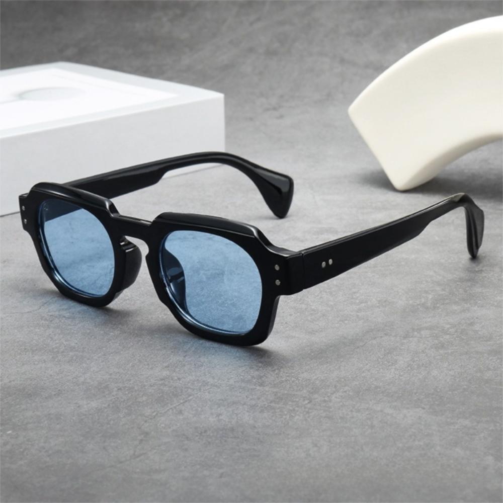 Rice Nail Square Frame Sunglasses Irregular UV400 Sun Glasses Multicolor Lenses Eyewear  Women
