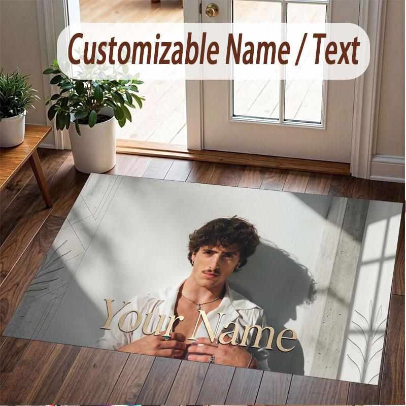 Custom Name Crystal Velvet Rug,Benson Boone Comfortable Anti Slip Floor Mat For Room Decoration