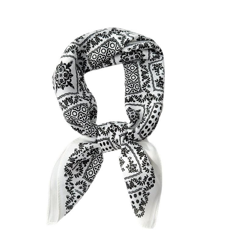 1116 Spring and Summer New Fashionable Versatile Decorative Bag Headscarf Cashew Nut Small Square Scarf Scarf Scarf Tied To Waist with Women
