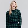 HENRY STUART Women'S Check Jacquard Knit Sweater Green
