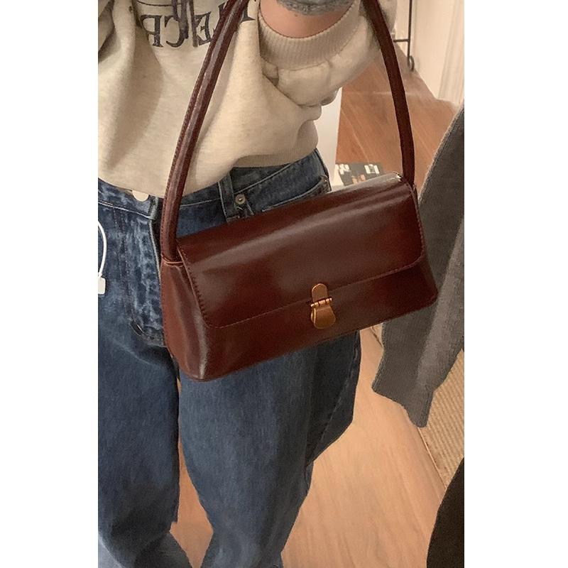Vintage handbag women's high-end commuter bag 2025 new simple underarm bag niche fashion shoulder bag
