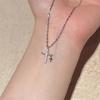 Elegant Cubic Zirconia Cross Pendant Necklace Titanium Steel Neck Chain Jewelry for Daily Wear Gift Giving