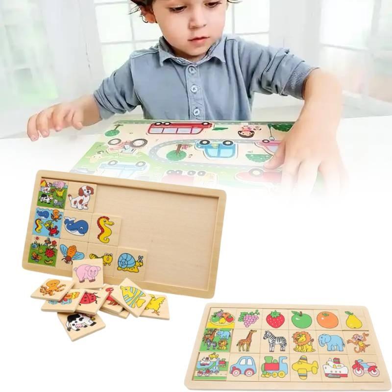Frozen Wooden Puzzle Board With Animal And Fruit Themes For Toddlers Characters Included