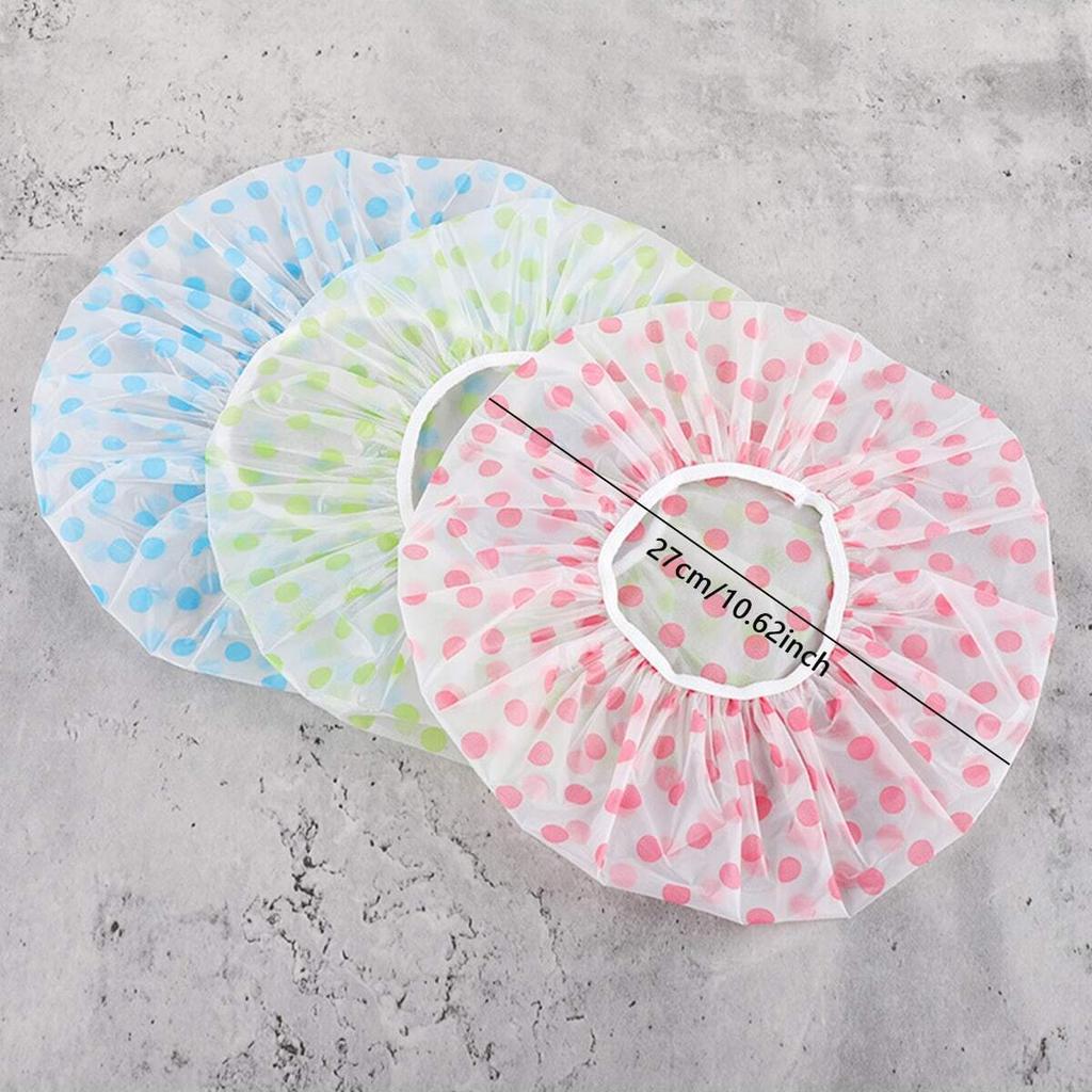 3 Red, Blue, and Green Shower Caps,colored Thickened Disposable Waterproof Shower Caps with Elastic bands,SPA Bathroomshowercaps