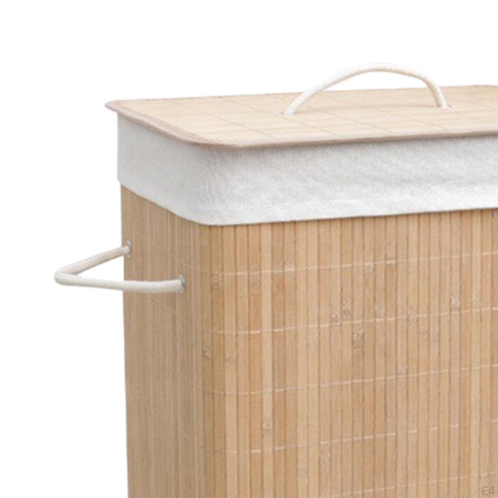 Bamboo Laundry Basket Dirty Clothes Hamper Bins Washing for Nursery,