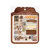 JIANWU Tiny Treasure Shop Series Vintage Coffee Bread Flower Landscape Material Collage Sticker Creative DIY Journal Stationery