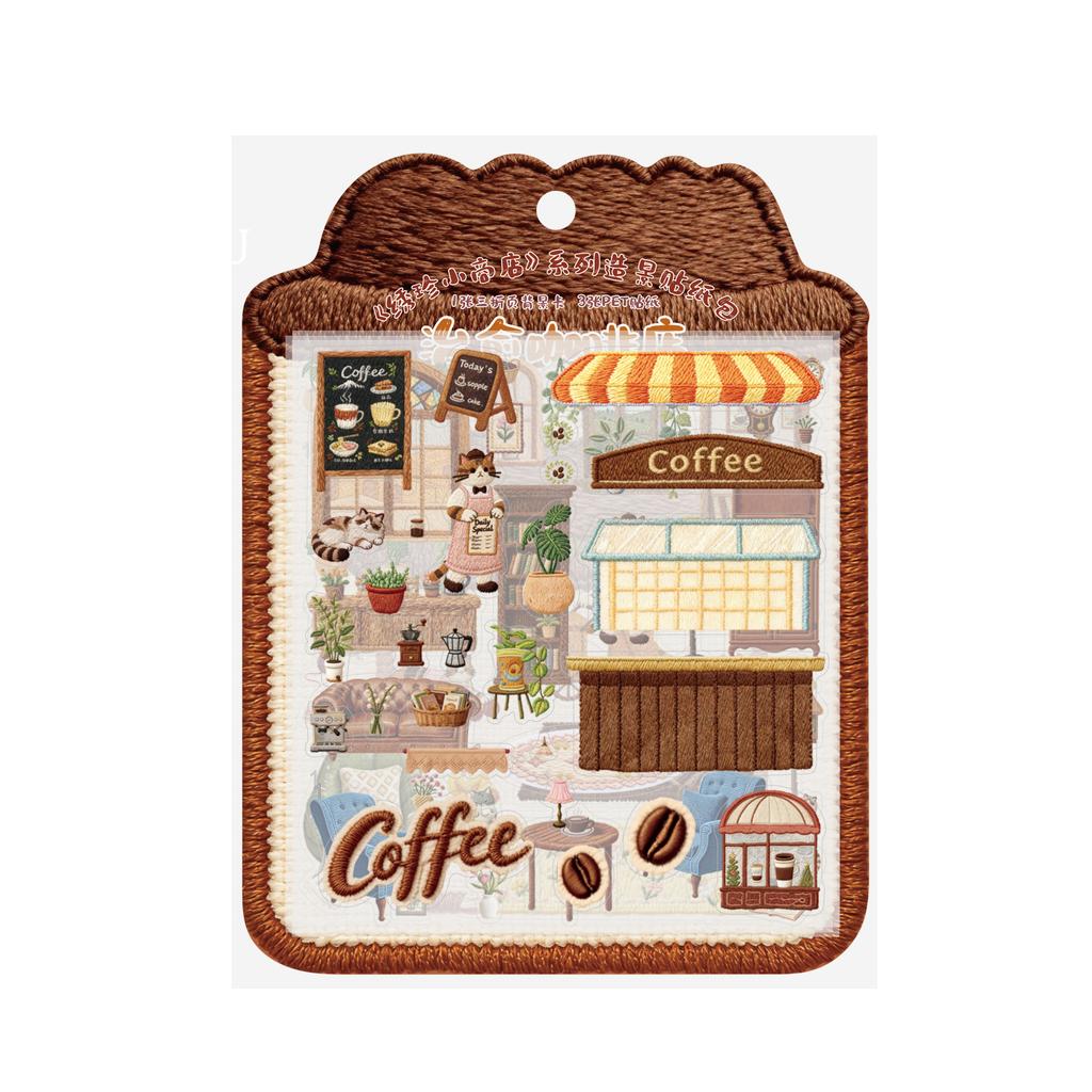 JIANWU Tiny Treasure Shop Series Vintage Coffee Bread Flower Landscape Material Collage Sticker Creative DIY Journal Stationery