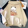 Bubu And Dudu Bubble Tea Print Graphic Hoodie Men Women Kawaii Harajuku Loose Long Sleeve Pullover Sweatshirt Vintage Cute Daily Top