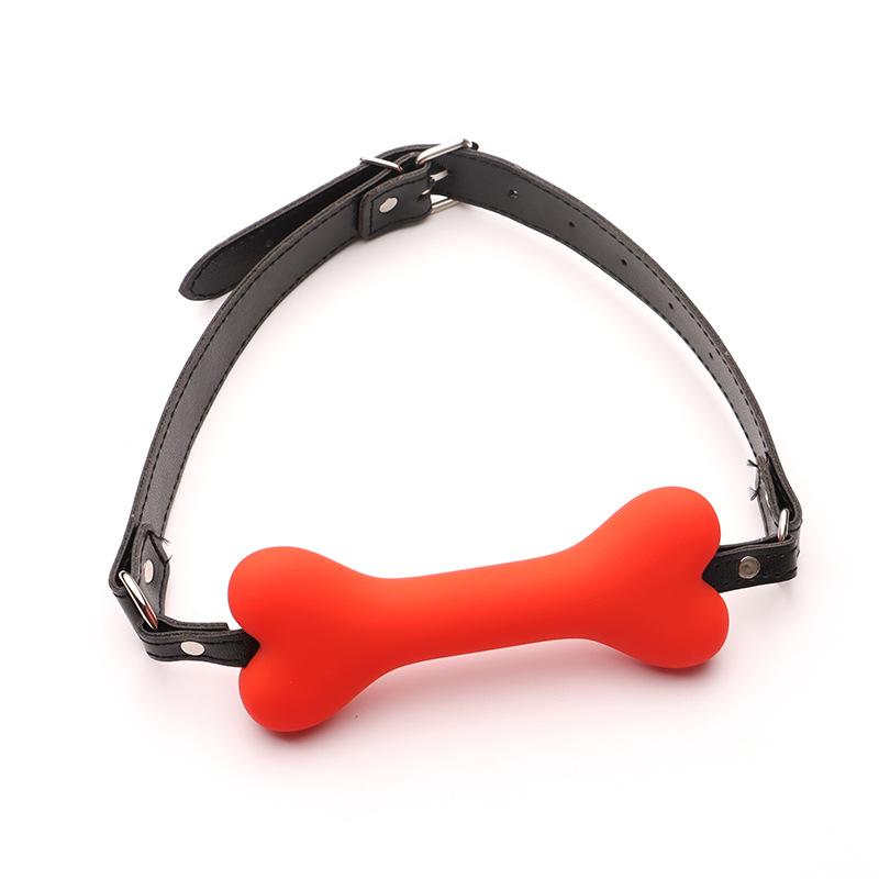 Soft Harness Mouth Silicone Dog Bone Ball Gag Open Mouth Gag Bondage Slave Gag Sex Products Sex Toys For Women