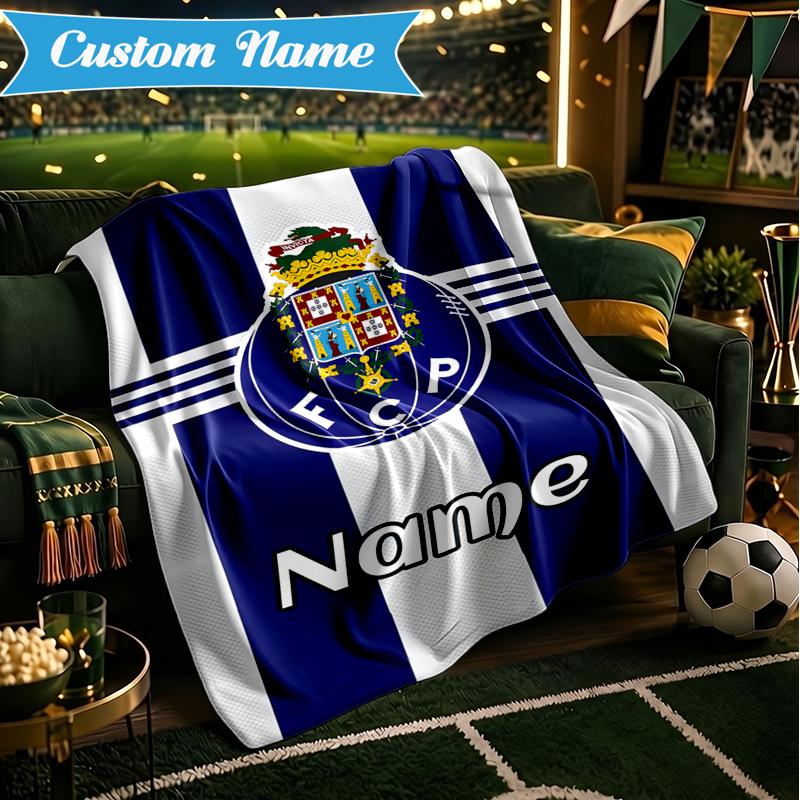 Custom Name Porto Love Crest Blanket Lightweight Ideal Bedding Blanket Perfect for Travel, Camping, Living Rooms, Sofas, Christmas gift