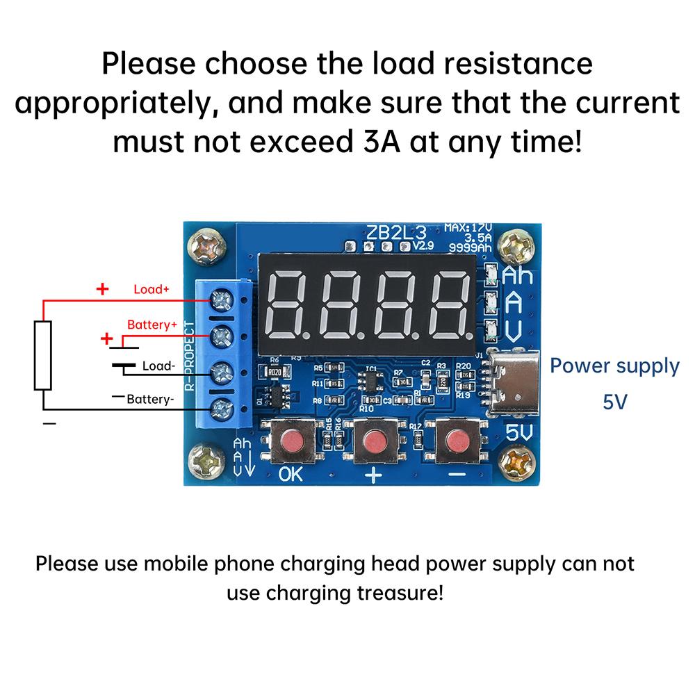 DC4.5-5.5V Digital Display Battery Capacity Tester Module Electronic Load Tester Battery Capacity Meter Discharge Tester