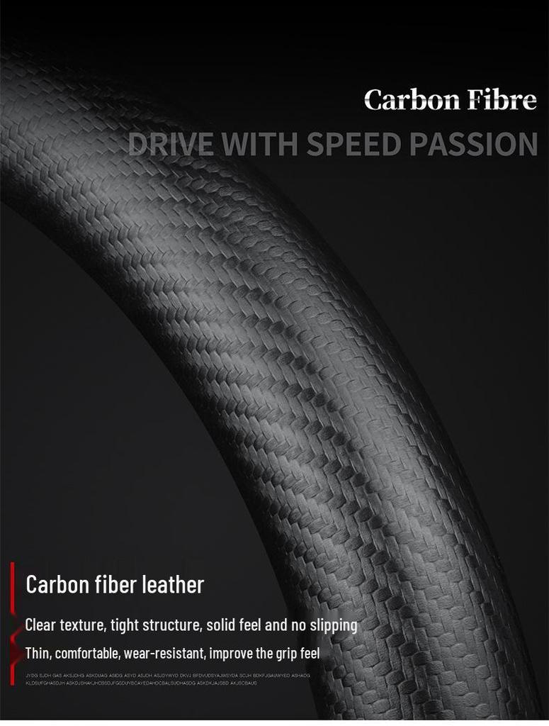 Wey Steering Wheel Cover: Carbon Fiber & Genuine Leather for VV5, VV6, Tank 300, Mocha, VV7GTPHEV