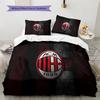 AC Mailand Fußballverein Muster Bettwäsche Bettdecken-Set Heimdekoration Geschenk (1 Bettbezug + 2 Kissenbezüge (ohne Füllung))
