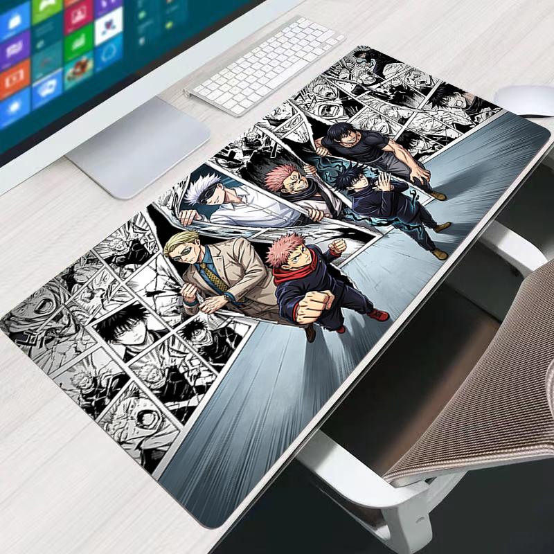Rubber Mouse Pads Nonslip Gaming Accessories Jjujutsu Kaisen Cool Anime Desk Mat Notbook Mousepads Large Gamer Keyboard Pads