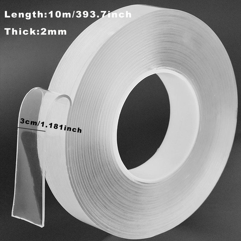 Transparent Traceless Double-Sided Nano Tape - Strong, Waterproof, and Reusable