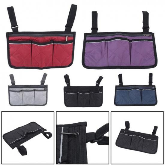 Polyester and Cotton Armrest Storage Bag for Camping Chairs and Wheelchairs