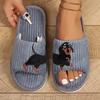 New dachshund home fluffy slippers warm spring and autumn slippers couple summer