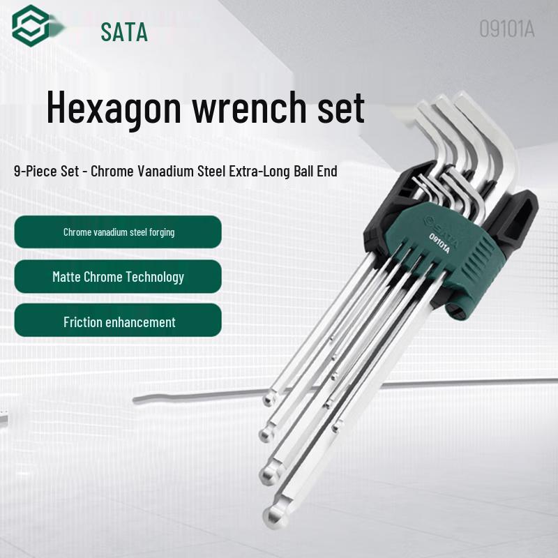 SATA 9-Piece Extra Long Ball End Hex Key Set