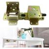 (1 Pair) 90 Degree Self Locking Folding Table Leg Extensions, Foldable, Telescopic, Hidden Shelf Brackets for Desk, Bed, Hinged