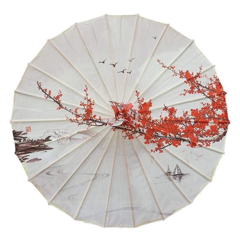 Ancient Lotus Flower Umbrella for Women Hanfu Antique Oil Paper Umbrella Photography Props Dance Performance Parasol