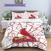 St.Louis Cardinals Pattern Bedding Quilt Set  Home Decoration  Gift (1 * Duvet Cover + 2 * Pillowcase  Without Core)