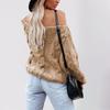 Autumn And Winter Street Wind One-Word Neck Twist Pullover Loose Large Size Sweater Women