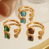 Ins Hot-selling Opal Bud Ring for Women, High-end Open Titanium Steel Jewelry.