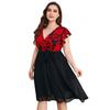 Summer Women's Dress V-Neck Large Size Fashion Printed Loose Dresses