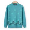 Mom Autumn Warm Sweater Elderly Autumn and Winter Integrated Fleece Knitted Sweater Grandma Fleece Thickened Casual Top