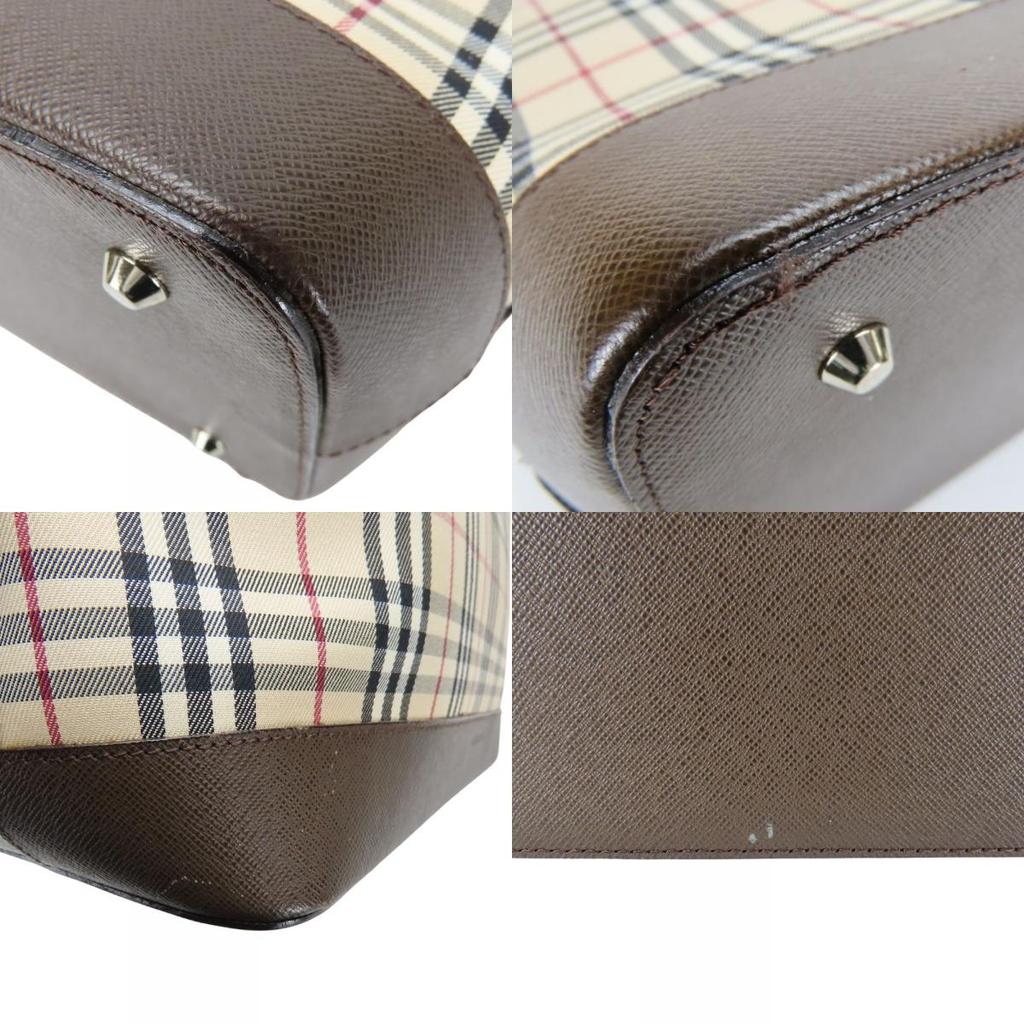 Used BURBERRY Tote Bag canvas/leather beige Brown Nova Check