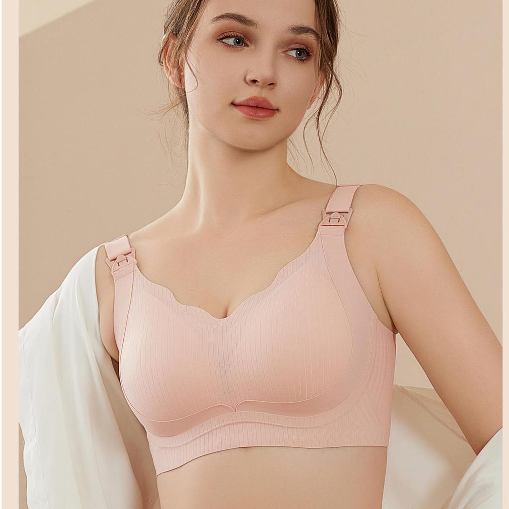 Premium Nahtloser Still-BH für die Zeit nach der Geburt - Stützend, Anti-Hängend, Praktischer Verschluss, Große Cup-Größe.