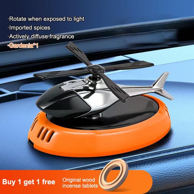 Helicopter Car Air Freshener Perfume 1PC Solar Powered Long Lasting Fragrance Dashboard Interior Decoration for SUV Sedan Vehicles