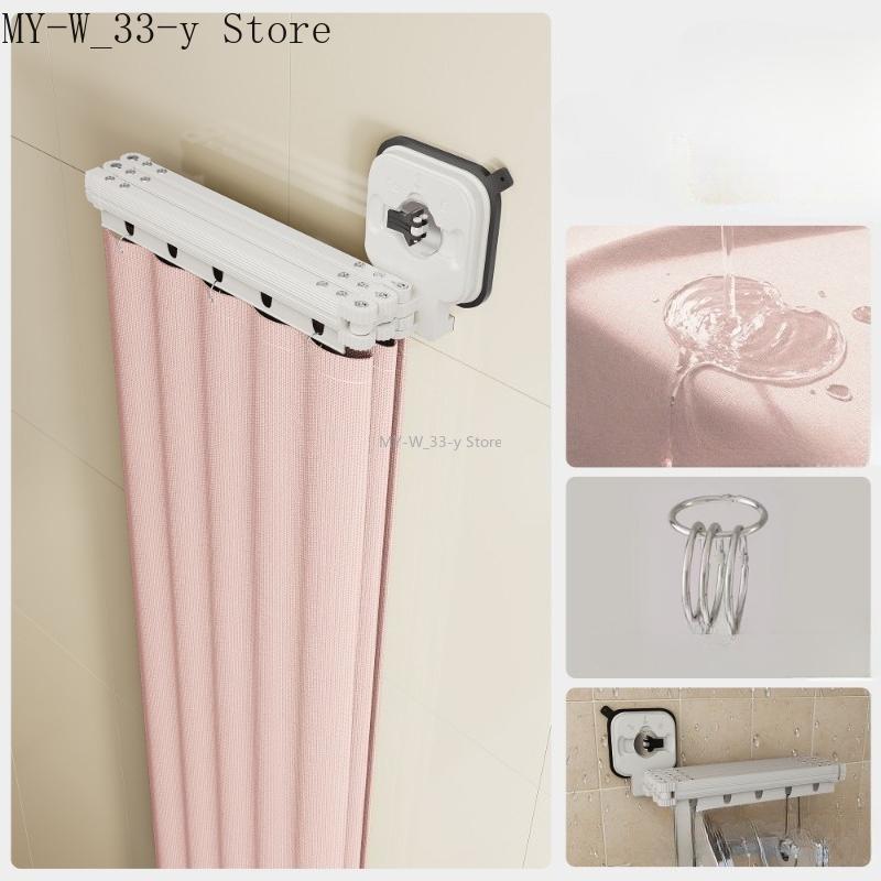 

Складна водонепроникна шторка для душу з присосками Без свердління для перегородки у ванній кімнаті Розділення сухої та вологої зони Шторка з ЕВА 80x200cm