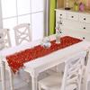 Linen Table Runner Long Embroidered Rustic Table Linen Flower Pattern Hollow Table Cover Dining Room Decoration Home Use