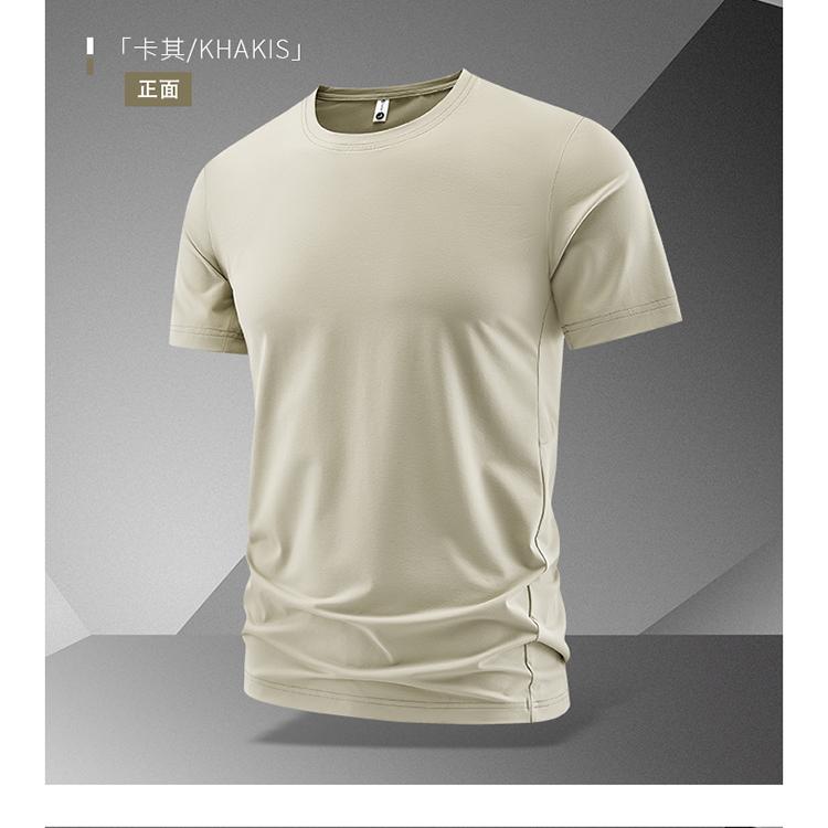 Solid color short-sleeved t-shirt men's half-sleeved top round neck loose t-shirt
