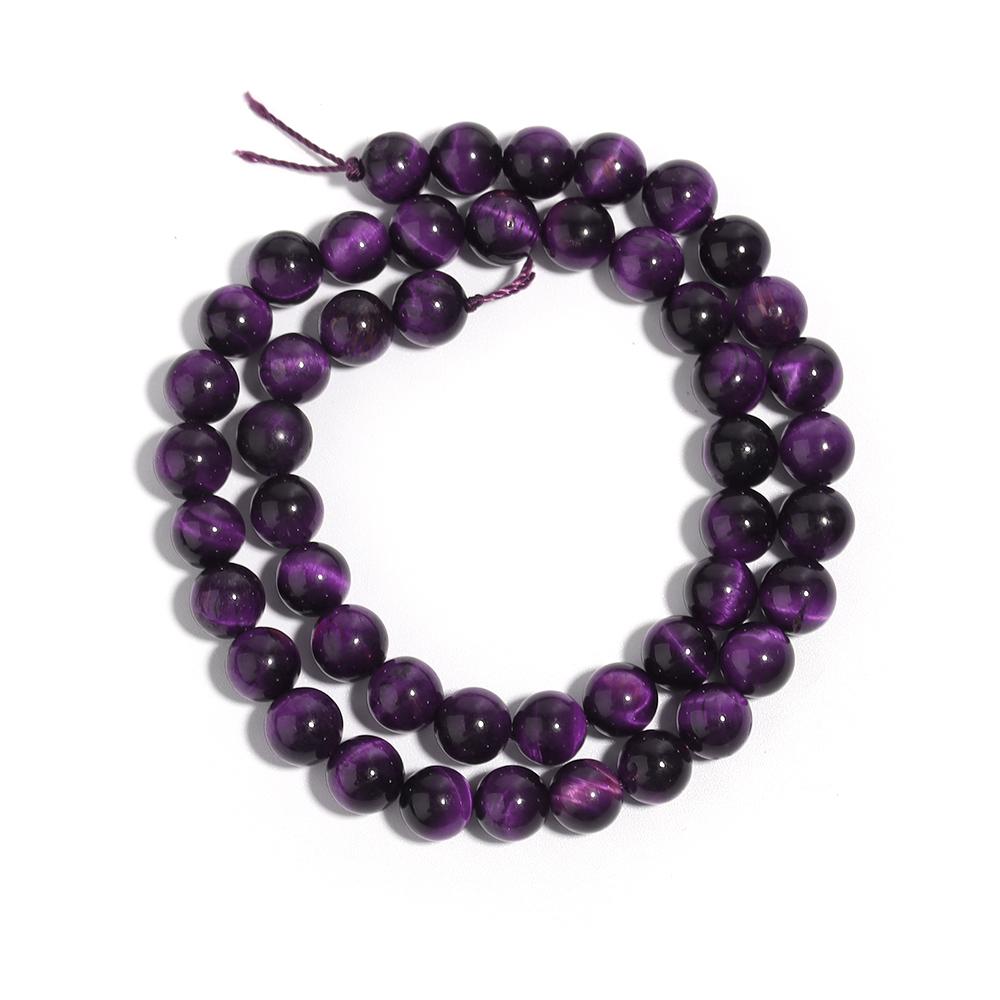 4 6 8 10 12mm Natural Stone Purple Tiger Eye Beads Round Loose Spacer Beads For Jewelry Making DIY Necklace Bracelet Accessories