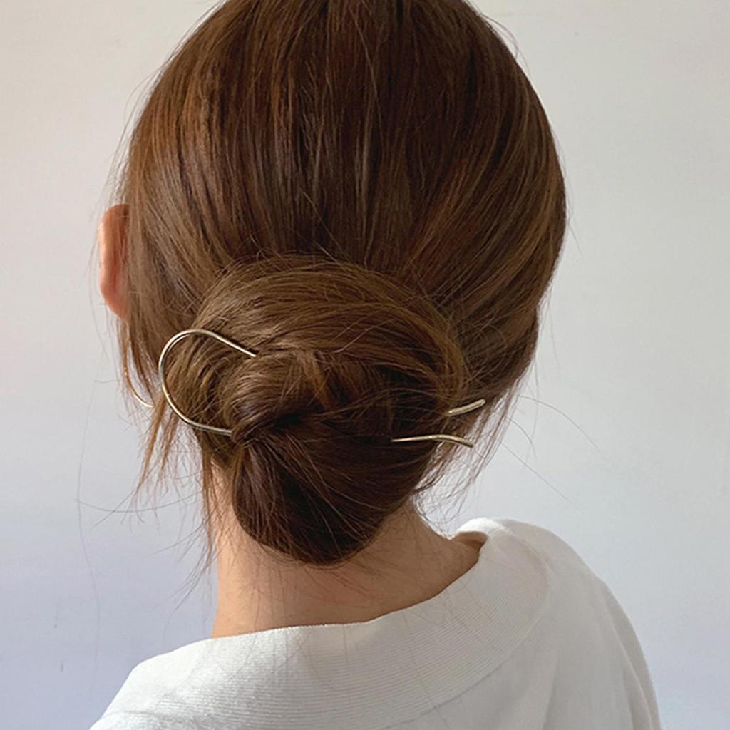 Metall U-förmige Haargabel Elegant Einfach Legierung Langes Dickes Haar Französische Haarnadel Haarstab Frauen Mädchen Haarspange Haarschmuck