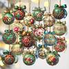 18 piece Christmas wooden hanging ornaments set Wood Pendants Tree Decor Christmas Tree Ball Ornament for Christmas family party