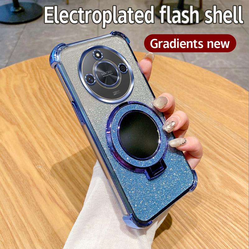 6D Shockproof Glitter Mirror Ring Phone Case For Huawei Mate 70 50 40 30 Pro Huawei Nova Y91 Y90 Y72 Y71 Y70 Y61 Y62 Soft Cover