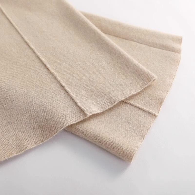 Mode Automne Hiver Taille Haute Cordon de Serrage Pantalon Femme Laine Fine Automne et Hiver Tricoté Droit Décontracté Pantalon Long Élégant Pantalon Ample 2367