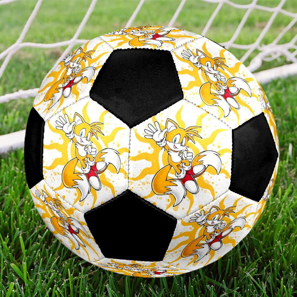 Tails Collection Soccer Ball Colorful All Ages Machine Stitched PVC Competition Ready Durable High-Bounce.SIZE5