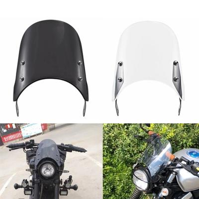 Black/clear  Motorcycles  Custom  Compact  Sport  Wind  Deflector Retro Windshield Headlamp