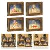 Seasonal Musical Picture Frame Feature Stmospheres LED Light Revolving Snowfalls And Durable Plastic Design