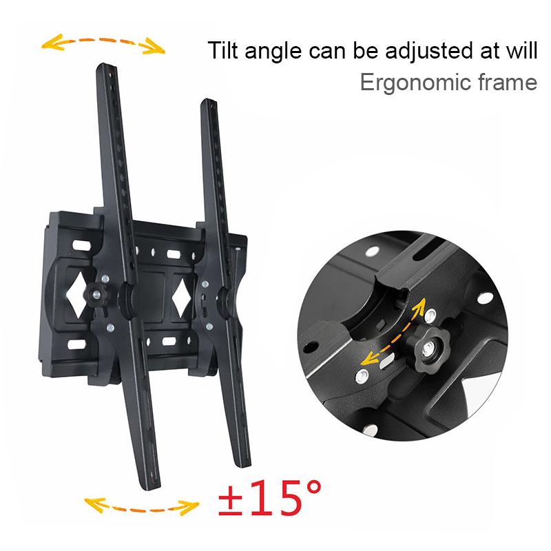 C43 Universal TV Wall Mount Bracket 60KG Load Bearing 15 Degree Tiltable Holder Fit 26-65 Inch LED LCD Flat Screen Monitor