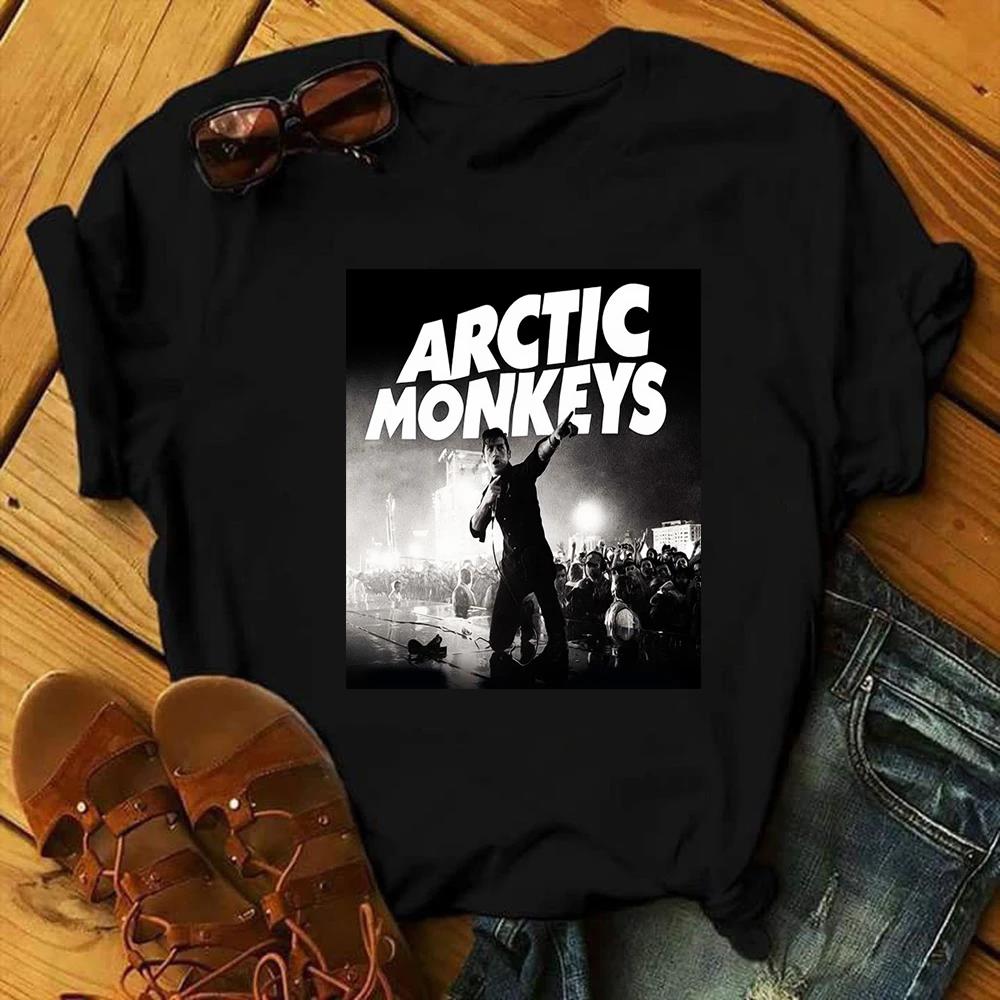 Arctic Monkeys Rock Band Graphic Print T Shirt Men Fashion Vintage Hip Hop Streetwear Short Sleeve Plus Size T Shirt Women