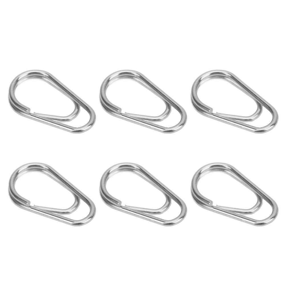 100PCS Lightweight Fishing Snaps Rings Oval Fishing Split Rings Saltwater Fishing