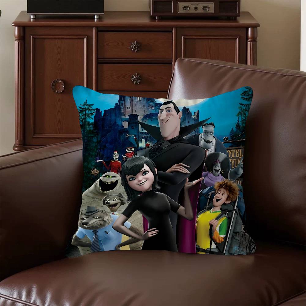 H-Hotel T-Transylvania Anime Cartoon Office Cushion Pillowcase Car Cushion Cover45X45CM Lumbar Pillowcase Sofa Pillowcover