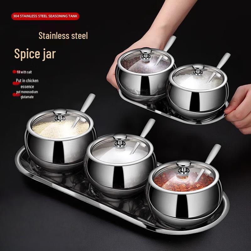 304 Stainless Steel Kitchen Seasoning Jar Set